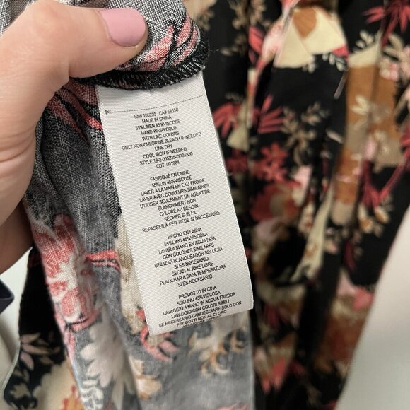 Current/Elliott The Retro Floral Print Linen Midi Open Back Dress Size 1 - Picture 7 of 9